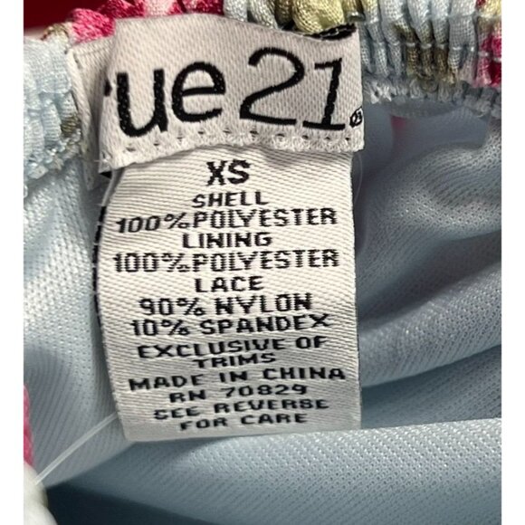 Rue 21- Women's Summer Sleeveless High Low Hem Ruffle-Floral Dress-Light Blue-XS - Picture 9 of 16